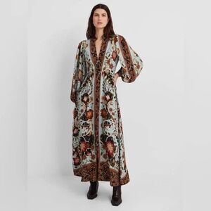 NWT Farm Rio Blue Flowing Beauty Maxi Dress